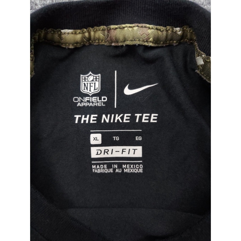 Arizona Cardinals Salute to Service NIKE Tee Shirt Men XL Black Dri Fit Onfield - Picture 3 of 12